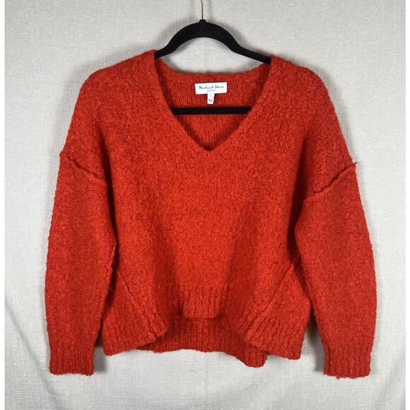 Michael Stars Sweaters - Michael Stars V Neck Sweater Size Small Solana Wool Blend Cozy Knit Raw Relaxed